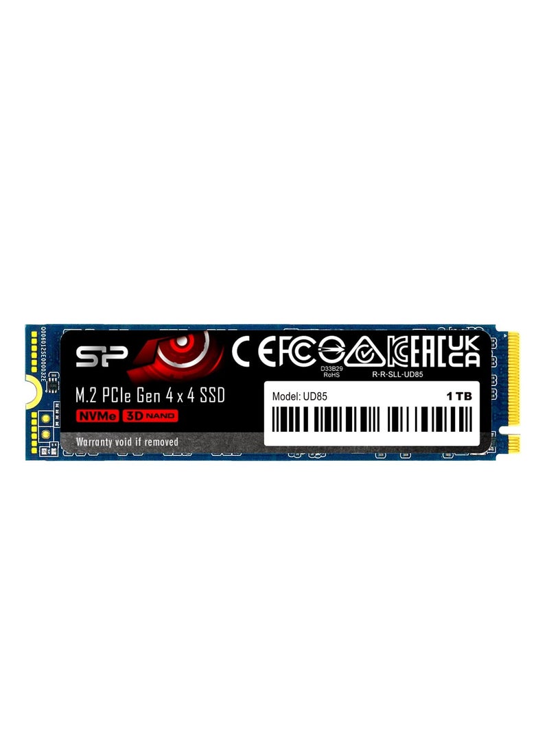 Silicon Power UD85 1TB NVMe PCIe 4.0 M.2 SSD, Up to 3600MB/s, 3D NAND M.2 2280 PCIe Gen4x4 Internal Solid State Drive for Desktop Laptop PC Computer - Image 1